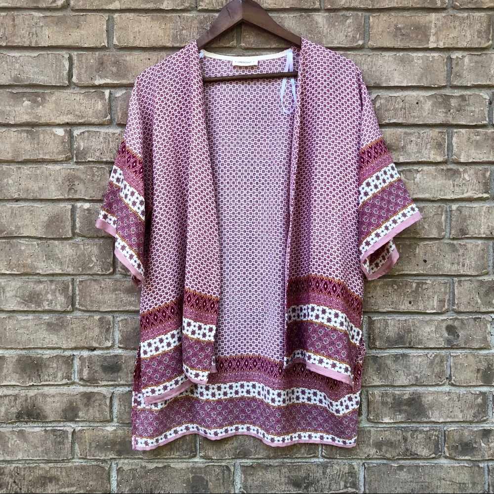 Crescent: open front kimono
